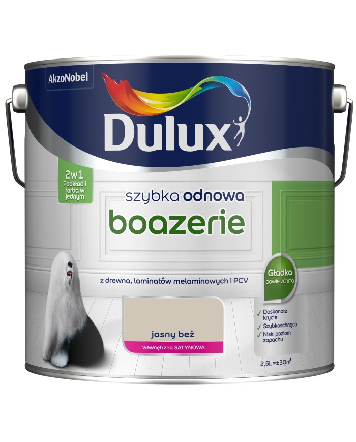 AKZO DULUX Szybka Odnawianie Boazerii Jasny Beż 2,5L