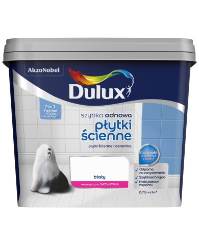 AKZO DULUX Szybkoschnąca Farba do Płytek Ściennych Biała 0,75l AKZO DULUX Szybkoschnąca Farba do Płytek Ściennych Biała 0,75l
