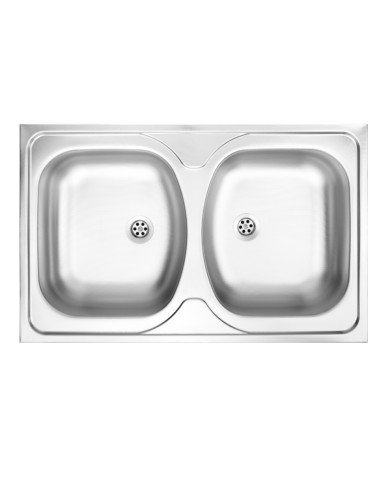 Zlew PSB APOLLO 2-kom. 80x50 cm - Nakładany bez ociekacza Zlew PSB APOLLO 2-kom. 80x50 cm - Nakładany bez ociekacza