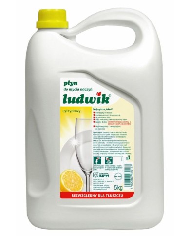 LUDWIK 5kg płyn do naczyń cytrynowy - skuteczna czystość LUDWIK 5kg płyn do naczyń cytrynowy - skuteczna czystość