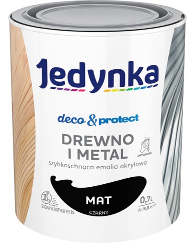 Jedynka Deco&Protect Drewno i Metal Mat Czarny 0,7L - Najlepsza Ochrona Jedynka Deco&Protect Drewno i Metal Mat Czarny 0,7L - Najlepsza Ochrona