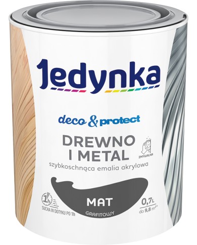 Jedynka Deco&Protect Drewno i Metal Mat Grafitowy 0,7L - Idealna Ochrona Jedynka Deco&Protect Drewno i Metal Mat Grafitowy 0,7L - Idealna Ochrona