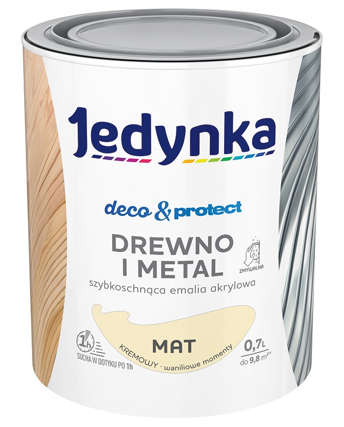 Jedynka Deco&Protect Drewno i Metal Mat Kremowy 0,7L - Najlepsza Jakość