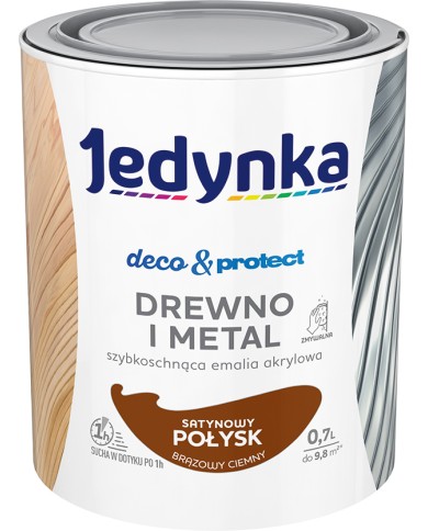 Jedynka Deco&Protect Drewno i Metal 0,7L Brązowy Ciemny Satynowy Jedynka Deco&Protect Drewno i Metal 0,7L Brązowy Ciemny Satynowy