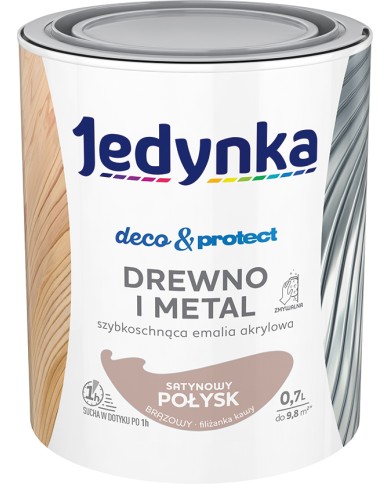 Jedynka Deco&Protect Drewno i Metal 0,7L Brązowy Satynowy Połysk Jedynka Deco&Protect Drewno i Metal 0,7L Brązowy Satynowy Połysk