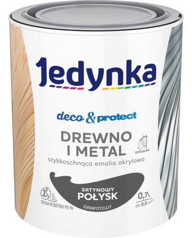 Jedynka Deco&Protect Drewno i Metal Satynowy Połysk 0,7L Grafitowy Jedynka Deco&Protect Drewno i Metal Satynowy Połysk 0,7L Grafitowy