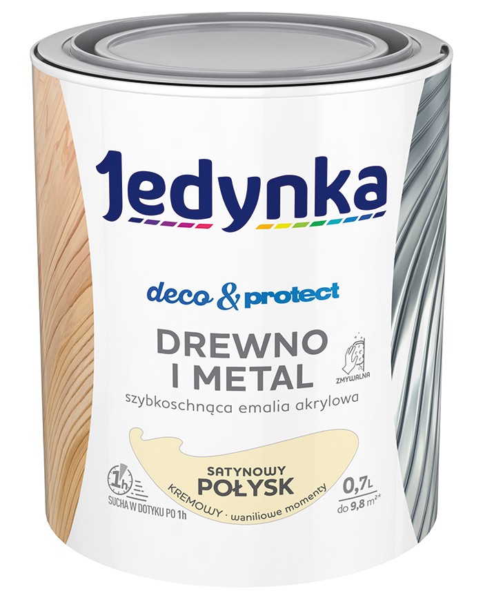 Jedynka Deco&Protect: Drewno i Metal Satynowy Połysk 0,7L Jedynka Deco&Protect: Drewno i Metal Satynowy Połysk 0,7L