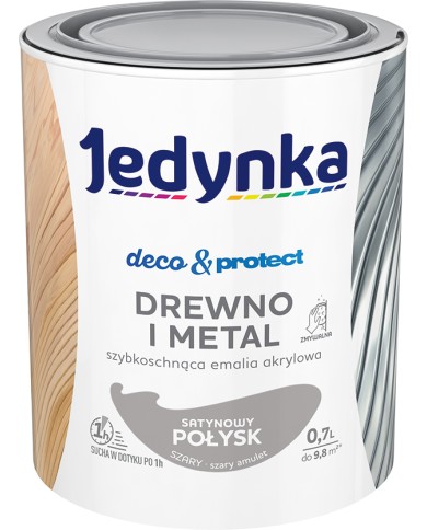 Jedynka Deco&Protect Drewno i Metal Szary 0,7L - Satynowy Połysk Jedynka Deco&Protect Drewno i Metal Szary 0,7L - Satynowy Połysk