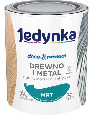 Jedynka Deco&Protect Drewno i Metal Mat Turkusowy 0,7L - Idealny wybór Jedynka Deco&Protect Drewno i Metal Mat Turkusowy 0,7L - Idealny wybór