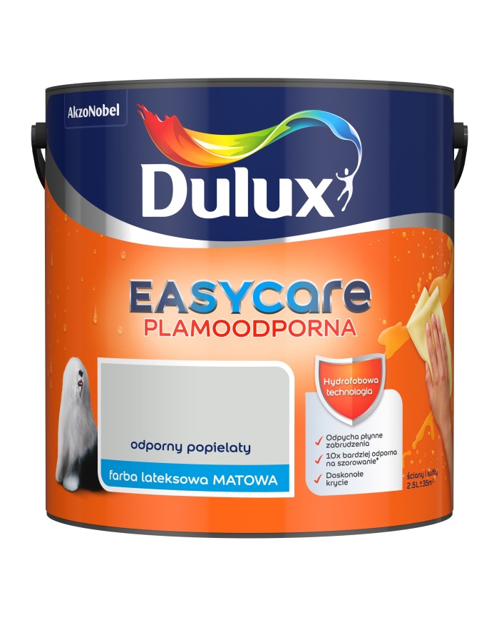 AKZO DULUX EASY CARE Odporny Popielaty 2,5L - Farba do Ścian AKZO DULUX EASY CARE Odporny Popielaty 2,5L - Farba do Ścian