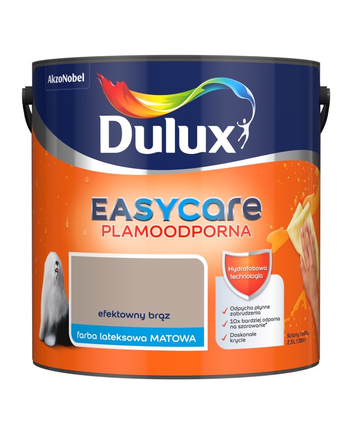 AKZO DULUX EASY CARE - Efektowny brąz 2,5L | Farba do wnętrz AKZO DULUX EASY CARE - Efektowny brąz 2,5L | Farba do wnętrz