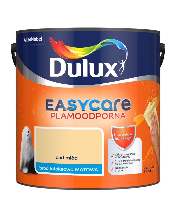 AKZO DULUX EASY CARE Cud Miód 2,5L - Farba do wnętrz AKZO DULUX EASY CARE Cud Miód 2,5L - Farba do wnętrz