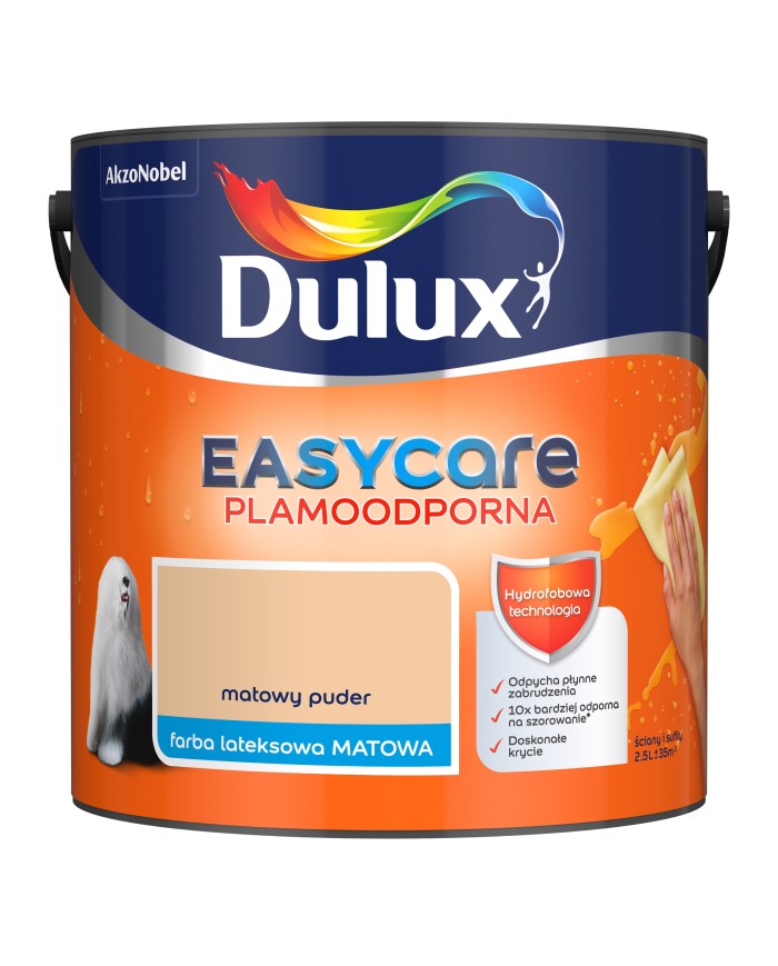 AKZO DULUX EASY CARE Matowy puder 2,5L - Wysoka jakość farby AKZO DULUX EASY CARE Matowy puder 2,5L - Wysoka jakość farby