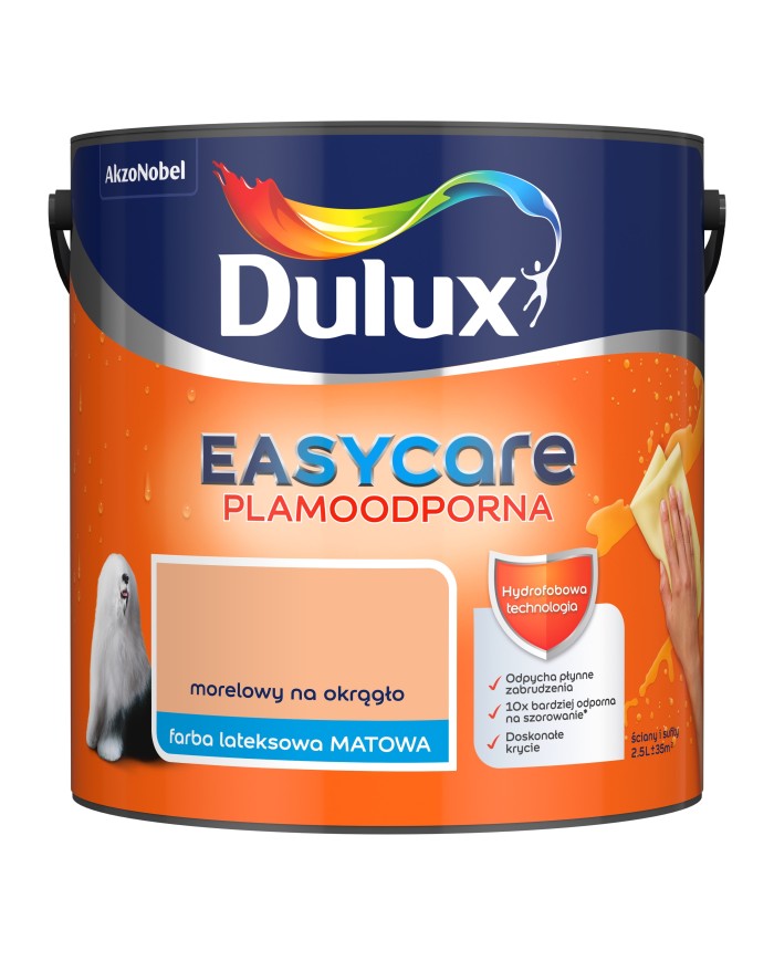 AKZO DULUX EASY CARE Morelowy 2,5L - Farba do wnętrz AKZO DULUX EASY CARE Morelowy 2,5L - Farba do wnętrz