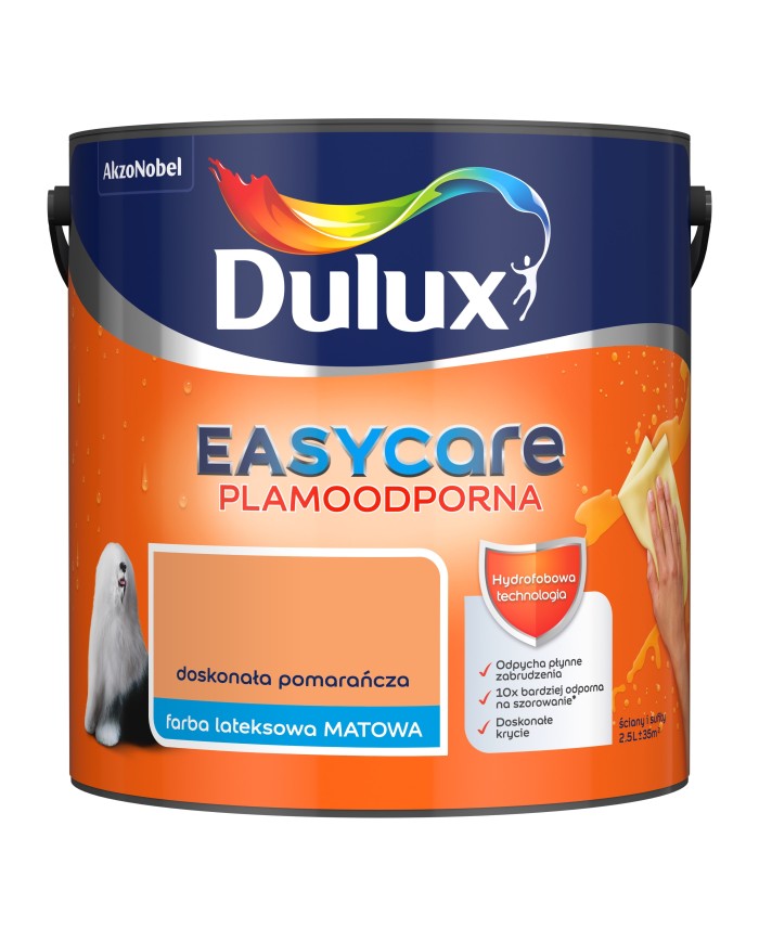 AKZO DULUX EASY CARE - Doskonała Pomarańcza 2,5L | Farba AKZO DULUX EASY CARE - Doskonała Pomarańcza 2,5L | Farba