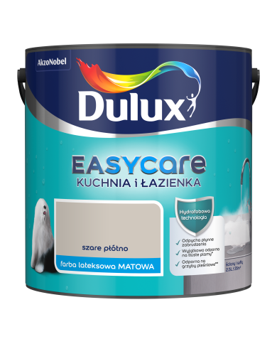 AKZO DULUX EASYCARE Szare Płótno 2,5L - Farba do Kuchni i Łazienki AKZO DULUX EASYCARE Szare Płótno 2,5L - Farba do Kuchni i Łazienki