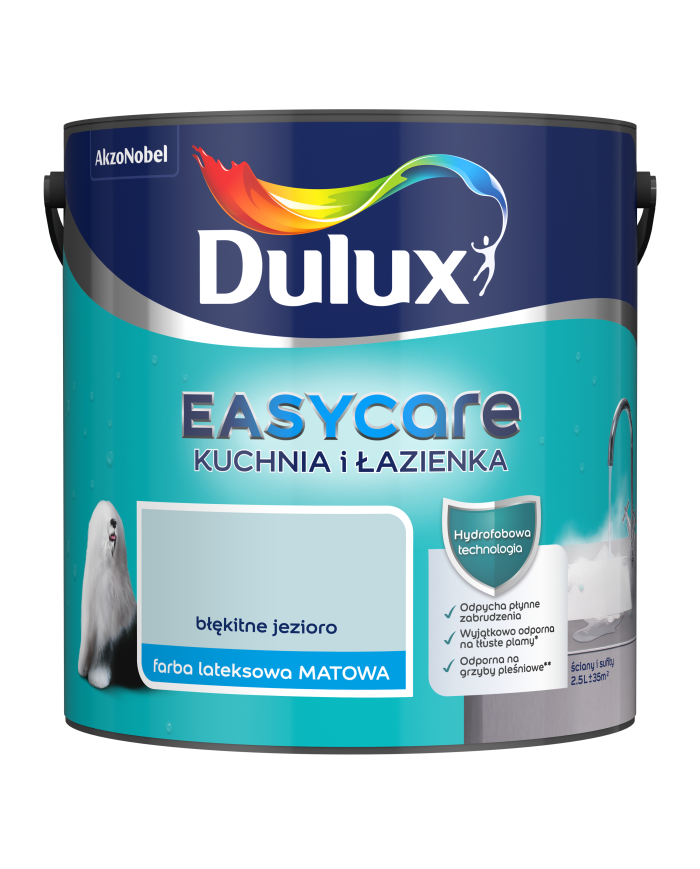 AKZO DULUX EASYCARE Błękitne Jezioro 2,5L - Farba do Kuchni i Łazienki AKZO DULUX EASYCARE Błękitne Jezioro 2,5L - Farba do Kuchni i Łazienki