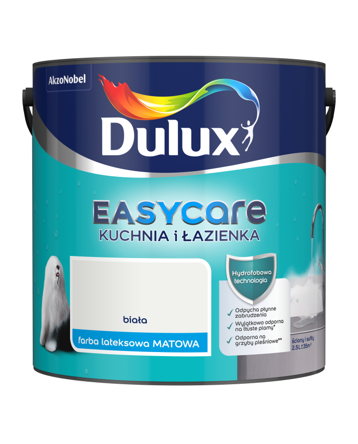 AKZO DULUX EASYCARE Kuchnia i Łazienka Biała 2,5L - Farba AKZO DULUX EASYCARE Kuchnia i Łazienka Biała 2,5L - Farba
