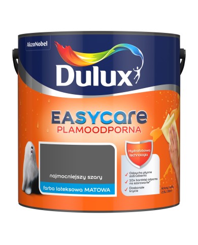 AKZO DULUX EASY CARE - Najmocniejszy szary 2,5L | Farba do wnętrz AKZO DULUX EASY CARE - Najmocniejszy szary 2,5L | Farba do wnętrz