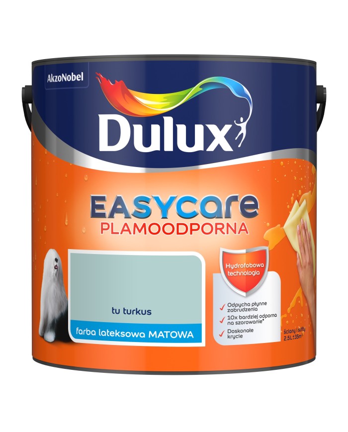 AKZO DULUX EASY CARE Turkus 2,5L - Farba do wnętrz AKZO DULUX EASY CARE Turkus 2,5L - Farba do wnętrz