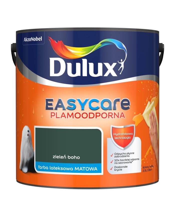 AKZO DULUX EASY CARE Zieleń Boho 2,5L - Farba do wnętrz AKZO DULUX EASY CARE Zieleń Boho 2,5L - Farba do wnętrz