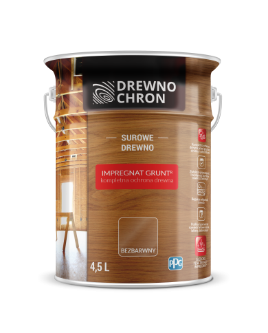 PPG Drewnoch. Impregnat Grunt R 4,5L - Ochrona Drewna PPG Drewnoch. Impregnat Grunt R 4,5L - Ochrona Drewna