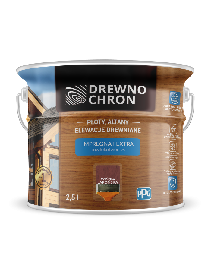 PPG Drewnoch. Impr. Ex. Powłok. Wiśnia Japońska 2,5L - Wysoka Jakość PPG Drewnoch. Impr. Ex. Powłok. Wiśnia Japońska 2,5L - Wysoka Jakość