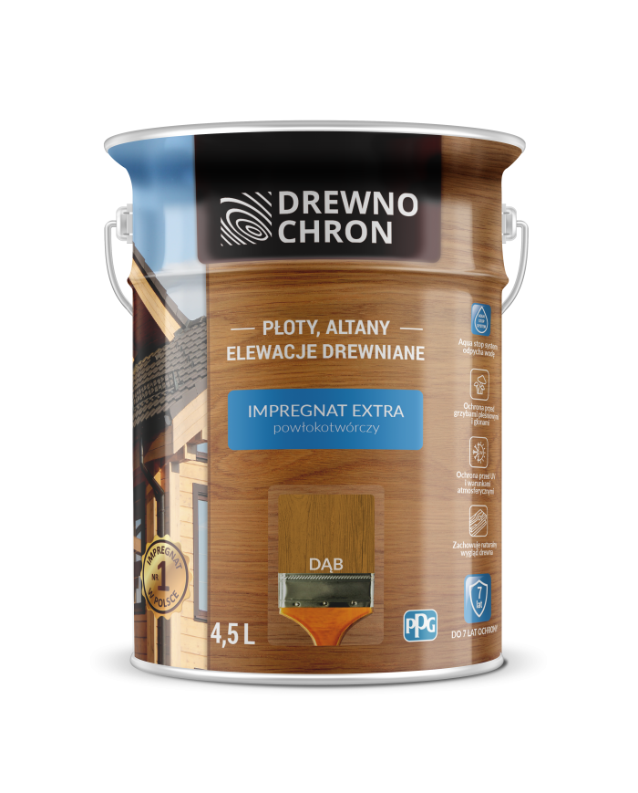 PPG Drewnoch. Impr. Ex. Powłok. Dąb 4,5L - Ochrona i Estetyka PPG Drewnoch. Impr. Ex. Powłok. Dąb 4,5L - Ochrona i Estetyka