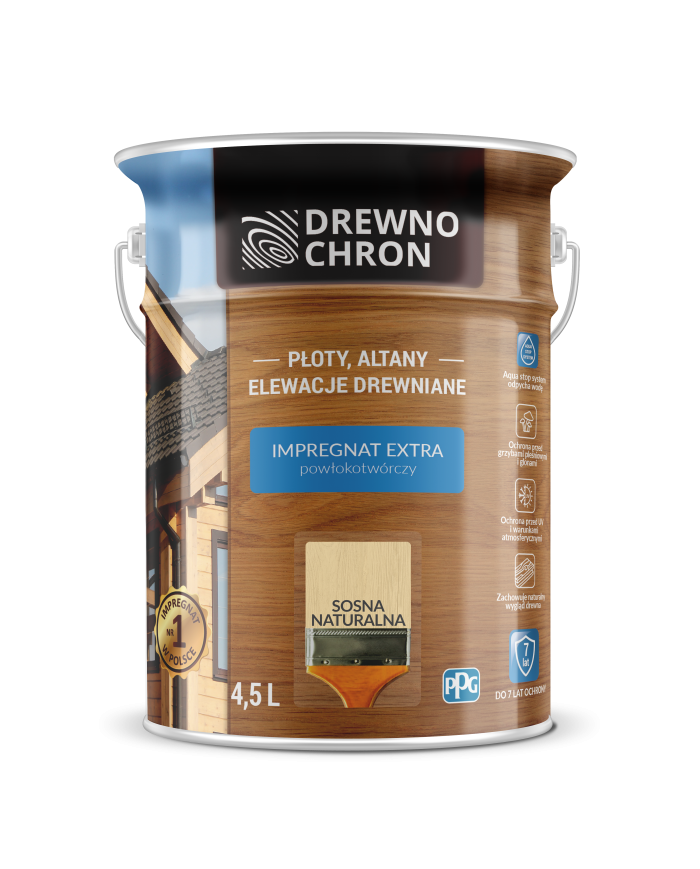 PPG Drewnoch. Impr. Ex. Powłok. Sosna Naturalna 4,5L - Najlepsza Ochrona PPG Drewnoch. Impr. Ex. Powłok. Sosna Naturalna 4,5L - Najlepsza Ochrona