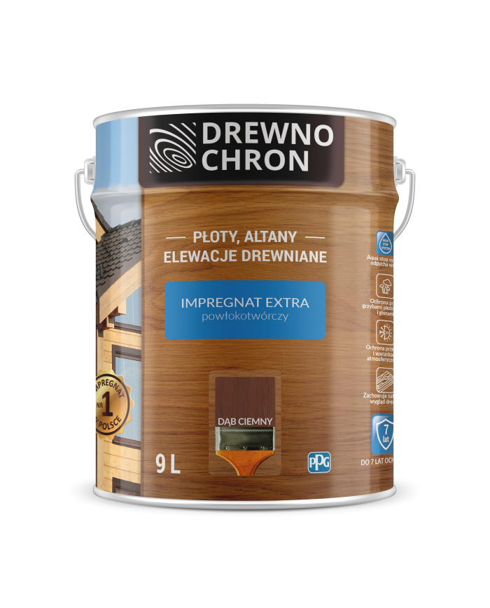 PPG Drewnoch. Impr. Ex. Powłok. Dąb Ciemny 9L - Wysoka Jakość