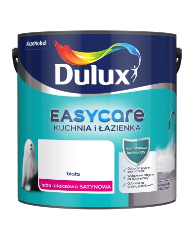 AKZO DULUX EASY CARE Biała Satynowa 2,5L do Kuchni i Łazienki AKZO DULUX EASY CARE Biała Satynowa 2,5L do Kuchni i Łazienki