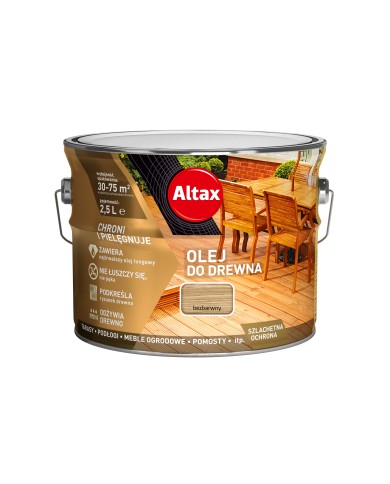 ALTAX Olej do Drewna 2,5 L - Bezbarwny | Ochrona i Wykończenie ALTAX Olej do Drewna 2,5 L - Bezbarwny | Ochrona i Wykończenie