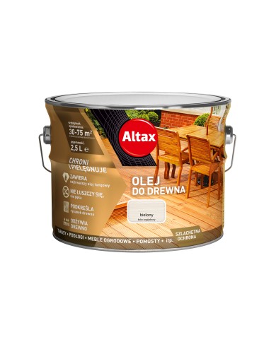 ALTAX Olej do Drewna Bielony 2,5 L - Ochrona i Estetyka ALTAX Olej do Drewna Bielony 2,5 L - Ochrona i Estetyka