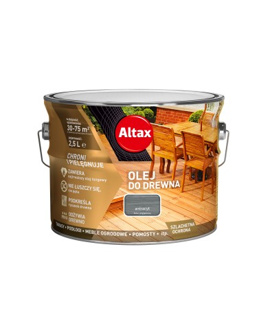 ALTAX Olej do Drewna 2,5 L Antracyt - Ochrona i Estetyka ALTAX Olej do Drewna 2,5 L Antracyt - Ochrona i Estetyka