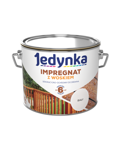 Jedynka Impregnat do Drewna z Woskiem Biały 2,5L - Najlepsza Ochrona Jedynka Impregnat do Drewna z Woskiem Biały 2,5L - Najlepsza Ochrona
