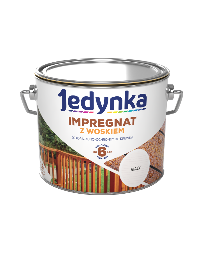 Jedynka Impregnat do Drewna z Woskiem Biały 2,5L - Najlepsza Ochrona Jedynka Impregnat do Drewna z Woskiem Biały 2,5L - Najlepsza Ochrona