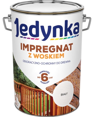 Jedynka Impregnat do Drewna z Woskiem Biały 5L - Najlepsza Ochrona Jedynka Impregnat do Drewna z Woskiem Biały 5L - Najlepsza Ochrona