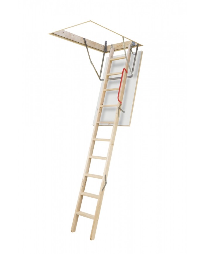 Schody strychowe OptiStep OLA 70x120 z białą klapą i poręczą