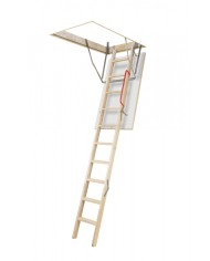 Schody strychowe OptiStep OLA 70x120 z białą klapą i poręczą