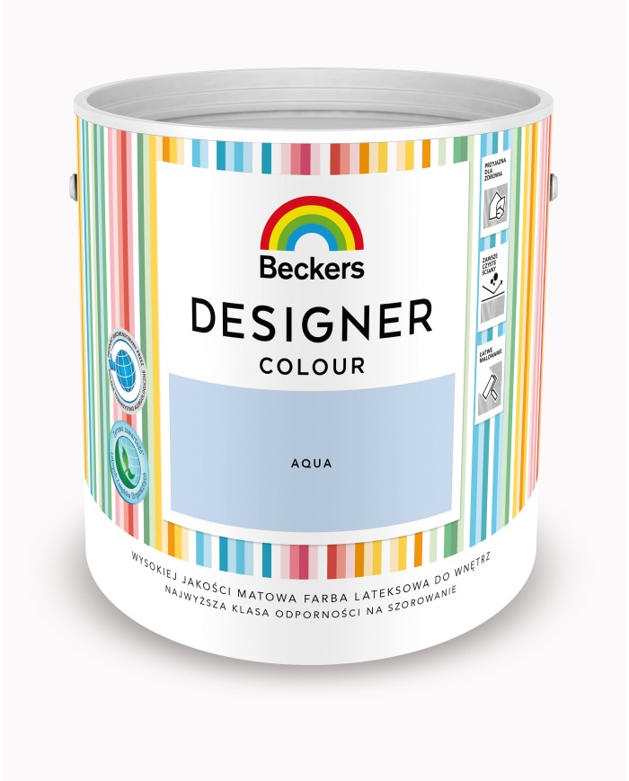 Designer Colour Aqua 2,5L - Farba do wnętrz w atrakcyjnych kolorach Designer Colour Aqua 2,5L - Farba do wnętrz w atrakcyjnych kolorach