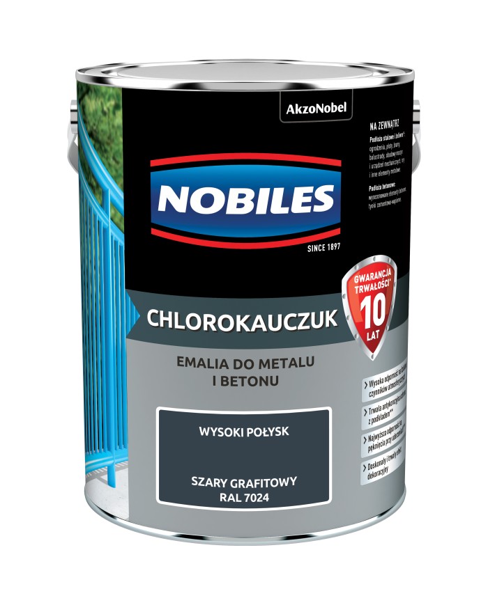 AKZO CHLOROKAUCZUK Szary grafitowy RAL 7024 - 5L | Najlepsza cena AKZO CHLOROKAUCZUK Szary grafitowy RAL 7024 - 5L | Najlepsza cena