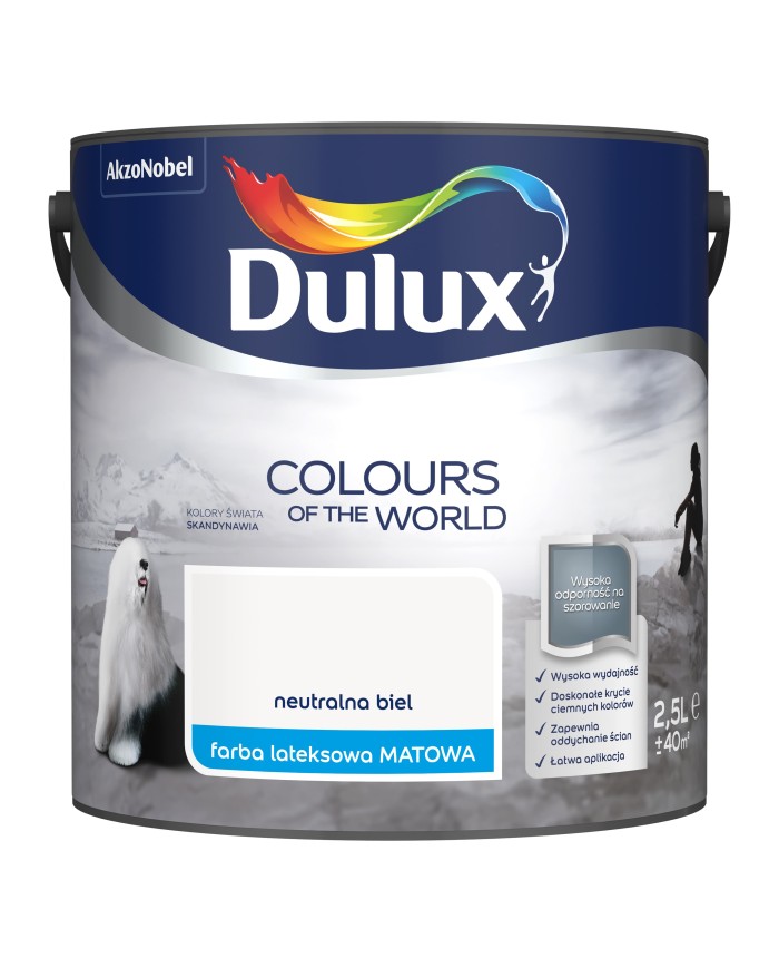 AKZO DULUX KŚ Neutralna Biel 2,5L - Farba do wnętrz AKZO DULUX KŚ Neutralna Biel 2,5L - Farba do wnętrz