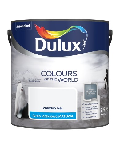 AKZO DULUX KŚ Chłodna Biel 2,5L - Farba do wnętrz AKZO DULUX KŚ Chłodna Biel 2,5L - Farba do wnętrz