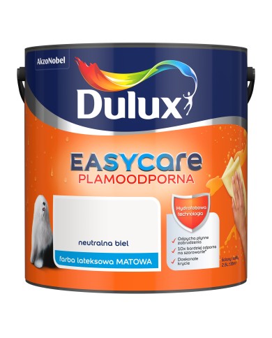 AKZO DULUX EASYCARE Neutralna Biel 2,5L - Farba do wnętrz AKZO DULUX EASYCARE Neutralna Biel 2,5L - Farba do wnętrz
