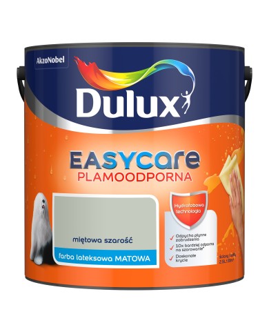 AKZO DULUX EASY CARE Miętowa Szarość 2,5L - Farba do wnętrz AKZO DULUX EASY CARE Miętowa Szarość 2,5L - Farba do wnętrz