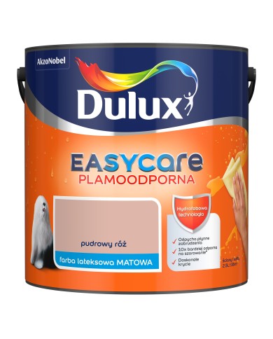 AKZO DULUX EASYCARE Pudrowy Róż 2,5L - Farba do wnętrz AKZO DULUX EASYCARE Pudrowy Róż 2,5L - Farba do wnętrz