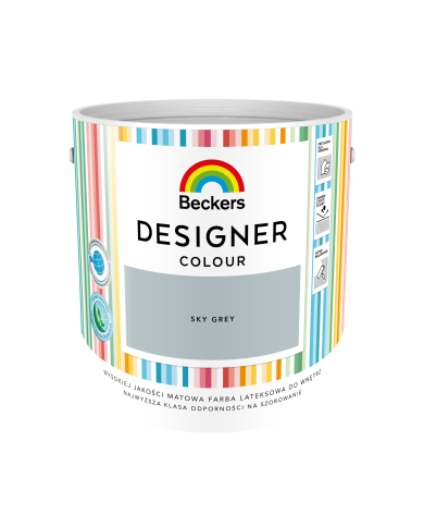 Designer Colour Sky Grey 2,5L - Farba do wnętrz w najlepszej cenie Designer Colour Sky Grey 2,5L - Farba do wnętrz w najlepszej cenie