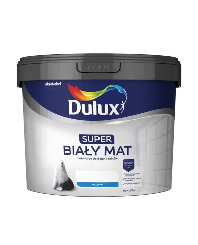 AKZO Dulux Super Biały Mat 9L - Farba o Doskonałej Jakości AKZO Dulux Super Biały Mat 9L - Farba o Doskonałej Jakości