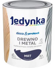 Jedynka Deco&Protect Drewno i Metal Mat Granatowy 0,7L - Farba Jedynka Deco&Protect Drewno i Metal Mat Granatowy 0,7L - Farba