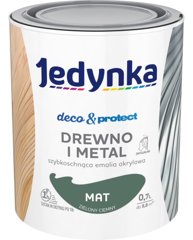 Jedynka Deco&Protect Drewno i Metal Mat Zielony Ciemny 0,7L Jedynka Deco&Protect Drewno i Metal Mat Zielony Ciemny 0,7L
